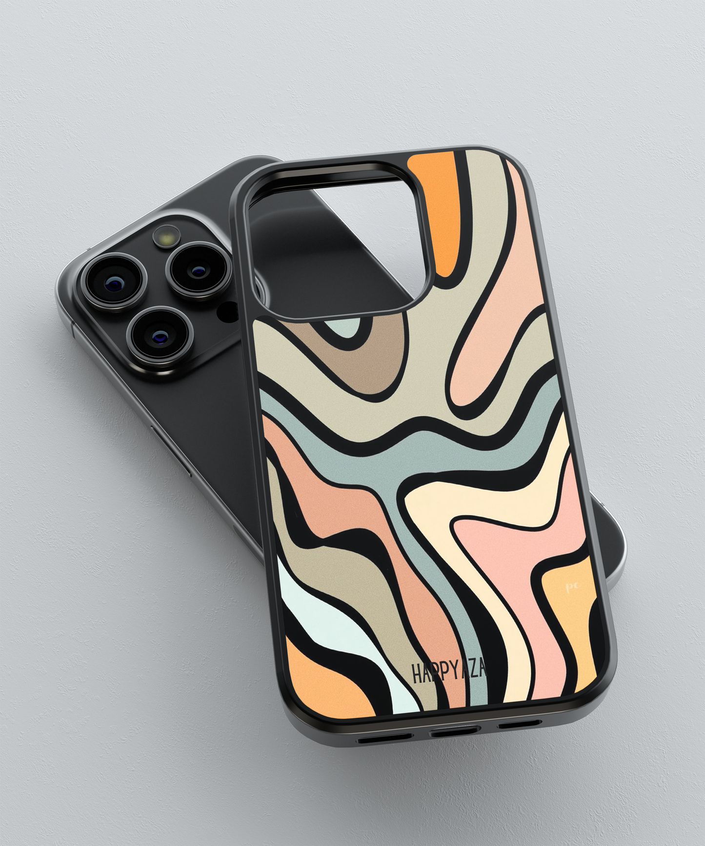 Abstract Grunge Waves Pattern Designer Phone Case