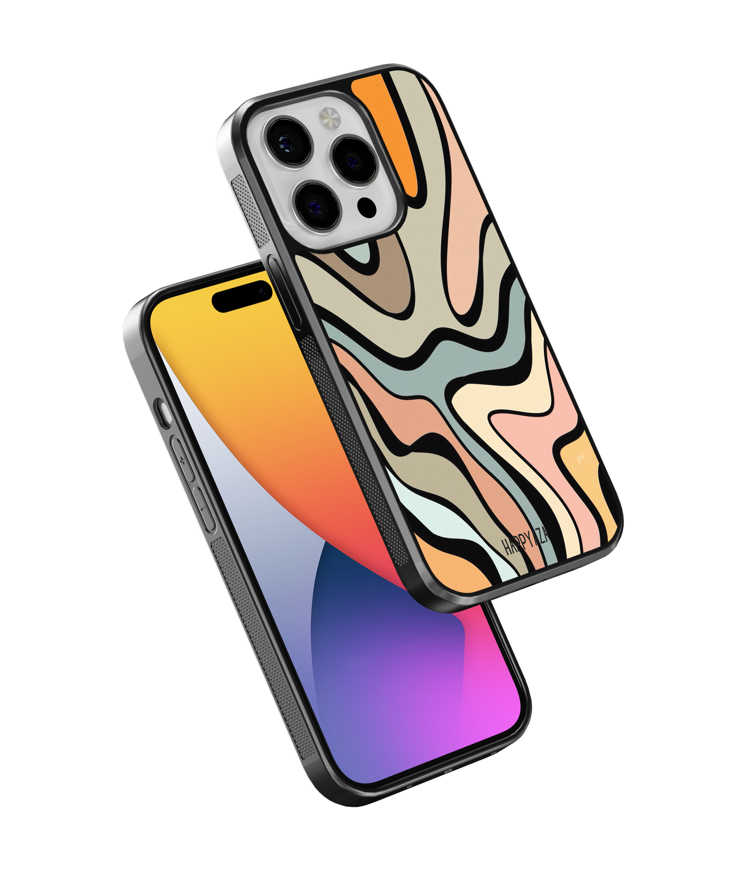 Abstract Grunge Waves Pattern Designer Phone Case