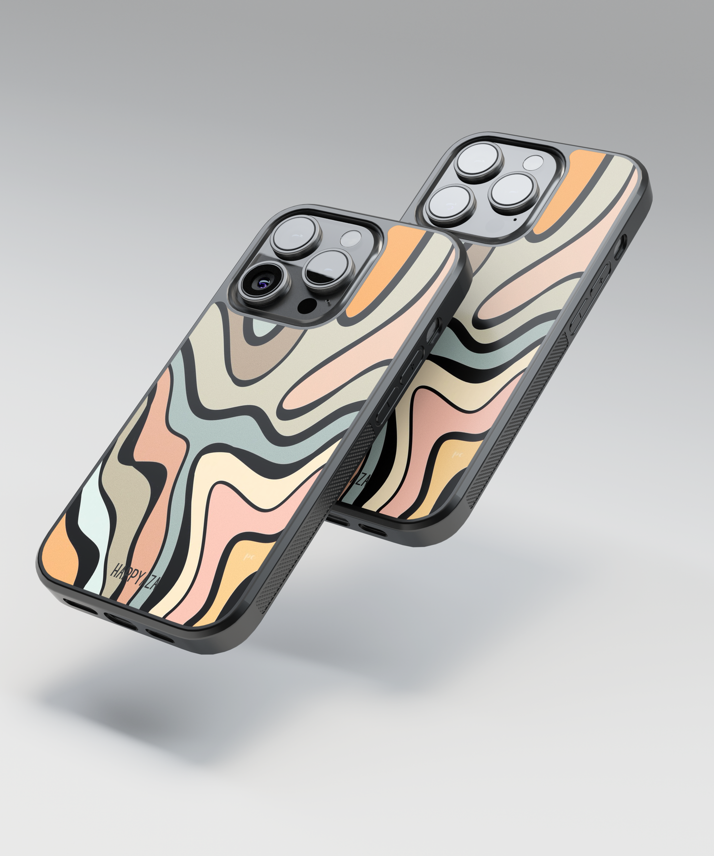 Abstract Grunge Waves Pattern Designer Phone Case