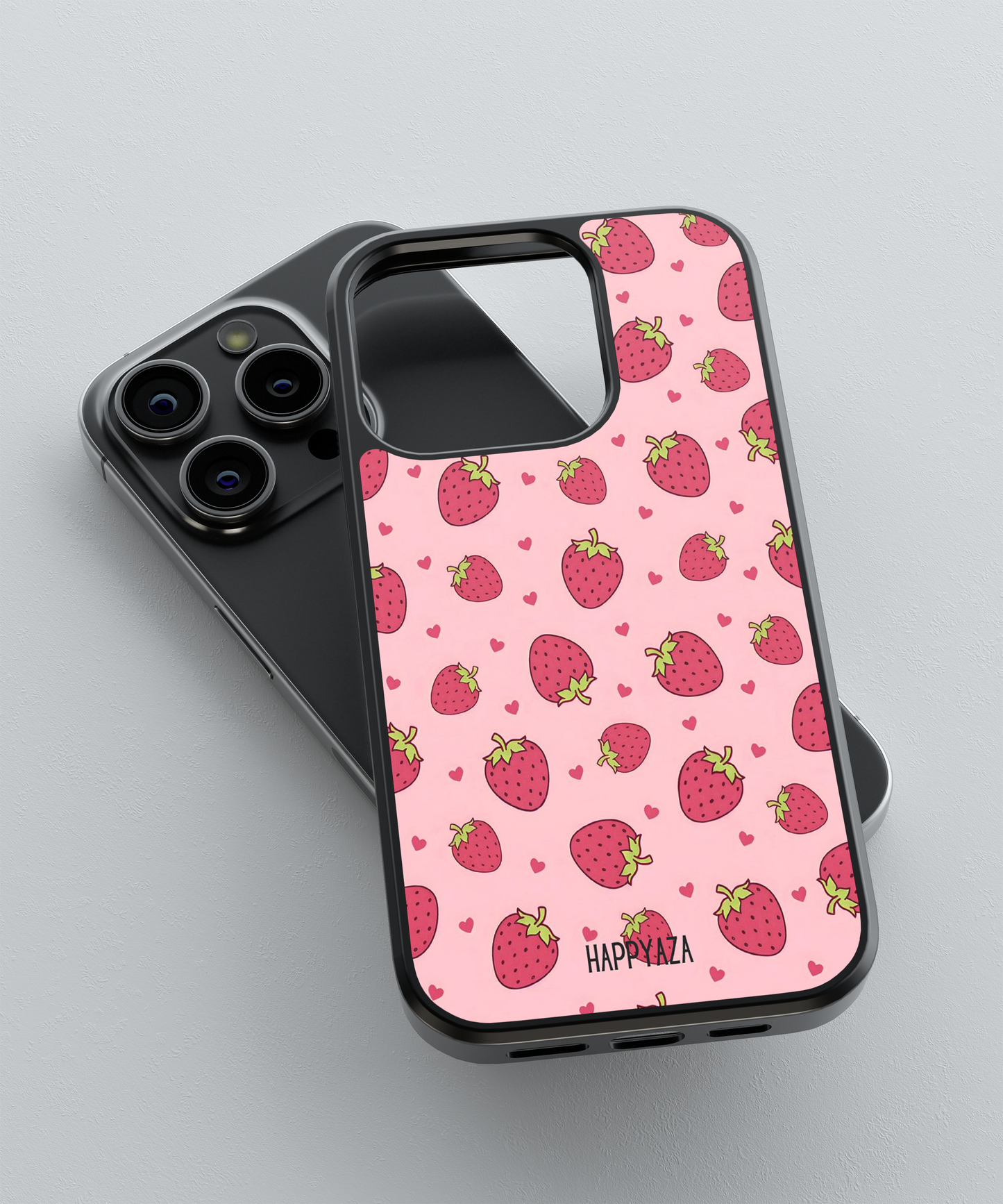 Strawberry With Red Heart Designer Phone Case