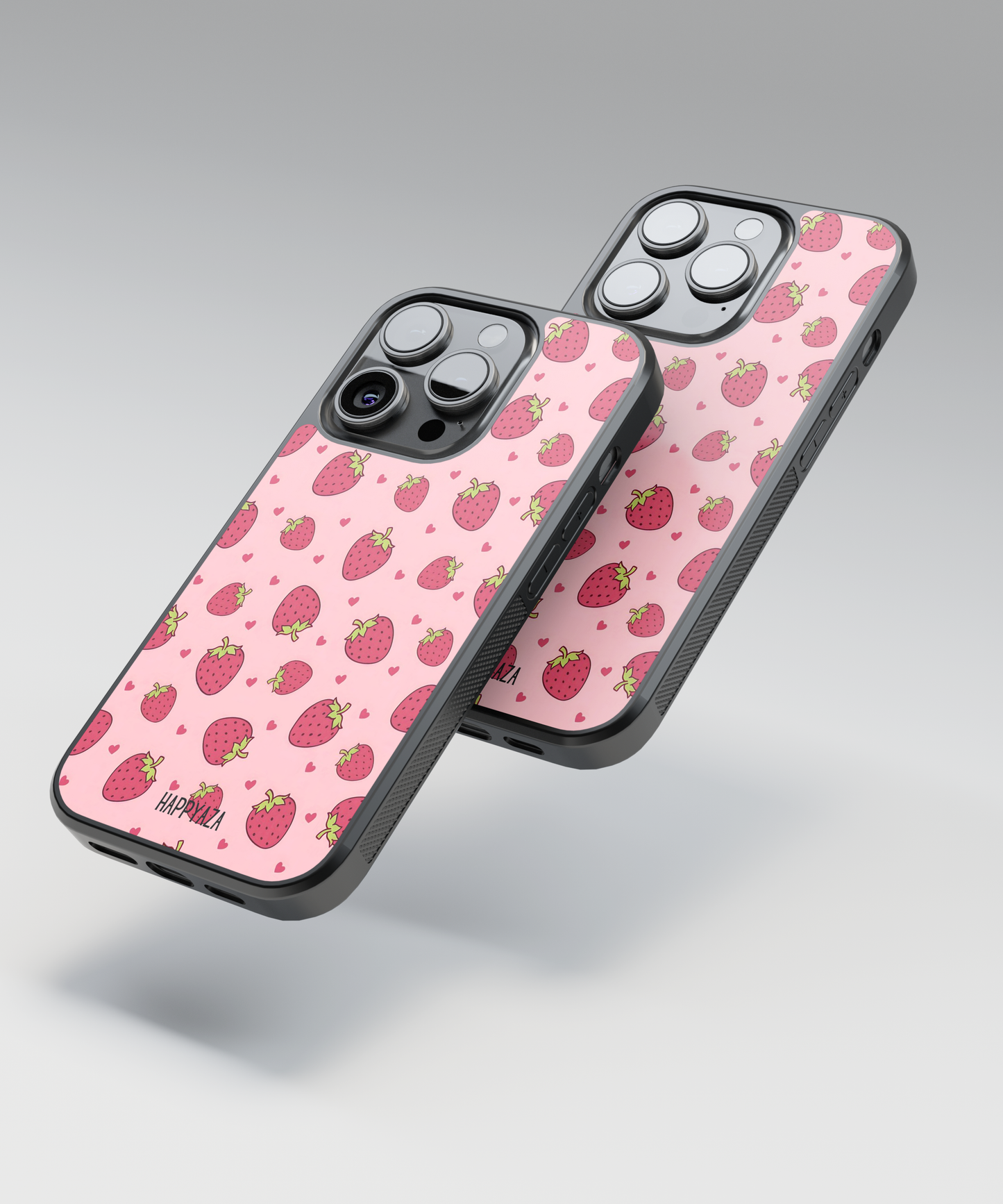 Strawberry With Red Heart Designer Phone Case