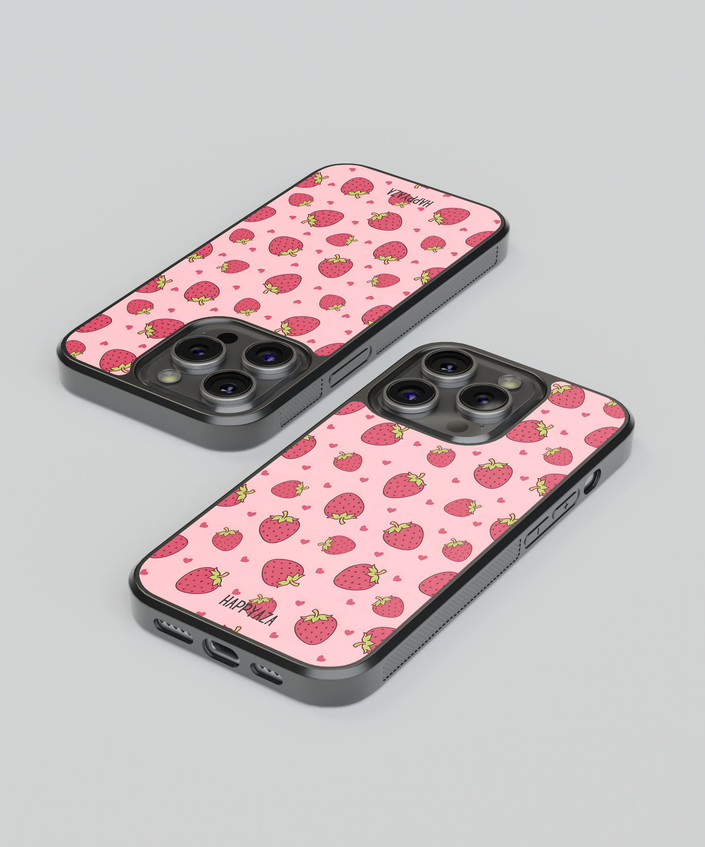Strawberry With Red Heart Designer Phone Case
