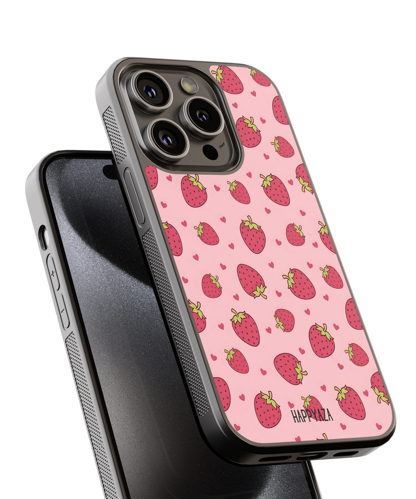 Strawberry With Red Heart Designer Phone Case