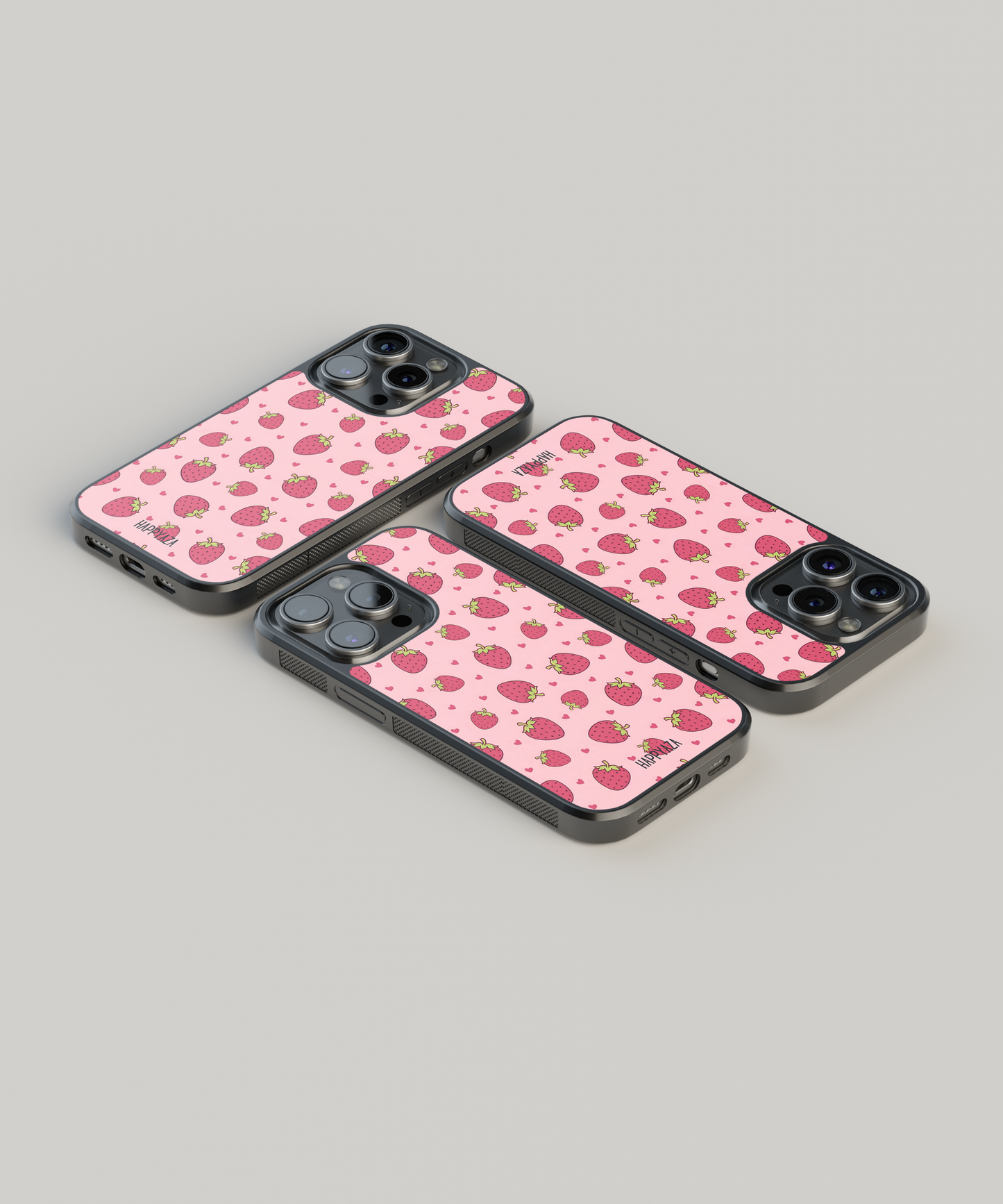 Strawberry With Red Heart Designer Phone Case