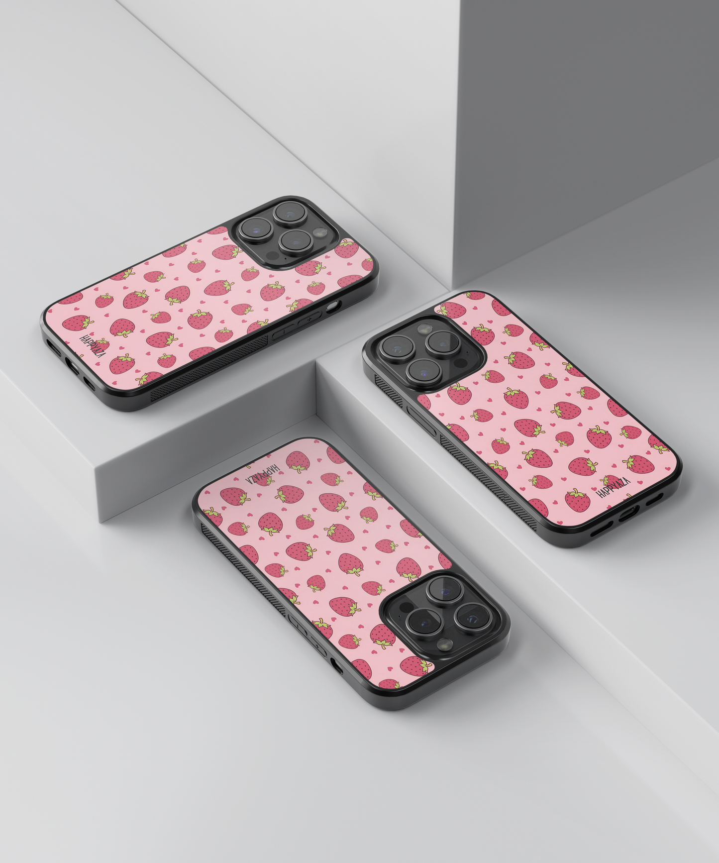 Strawberry With Red Heart Designer Phone Case