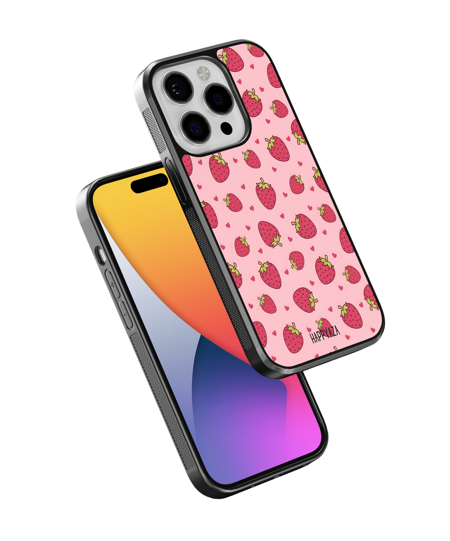 Strawberry With Red Heart Designer Phone Case