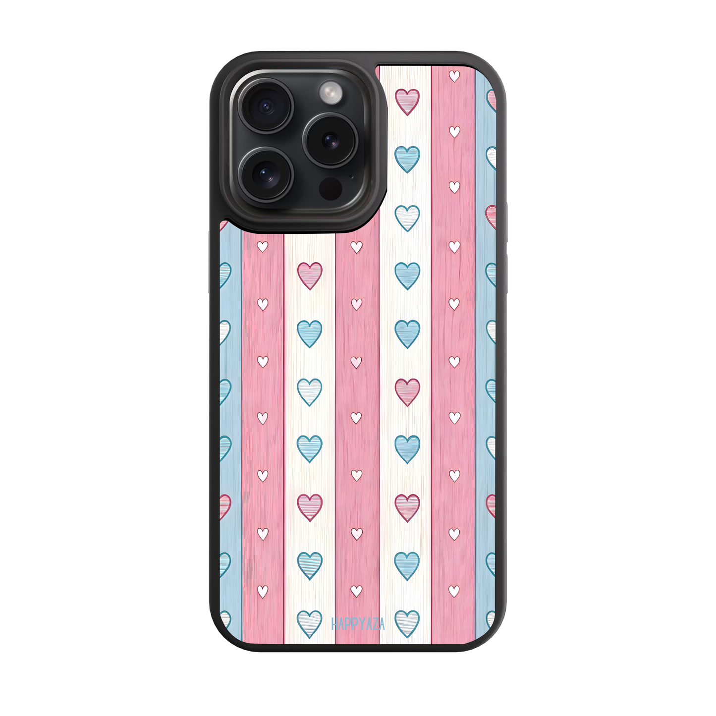 Pastel Heart Stripes Designer Phone Case
