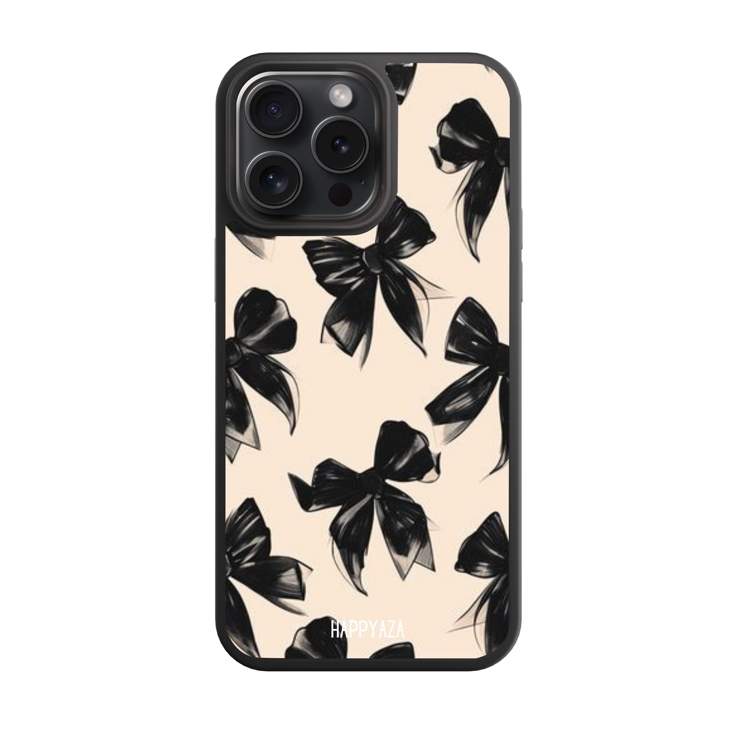Black Ribbon Bow Designer Phone Case