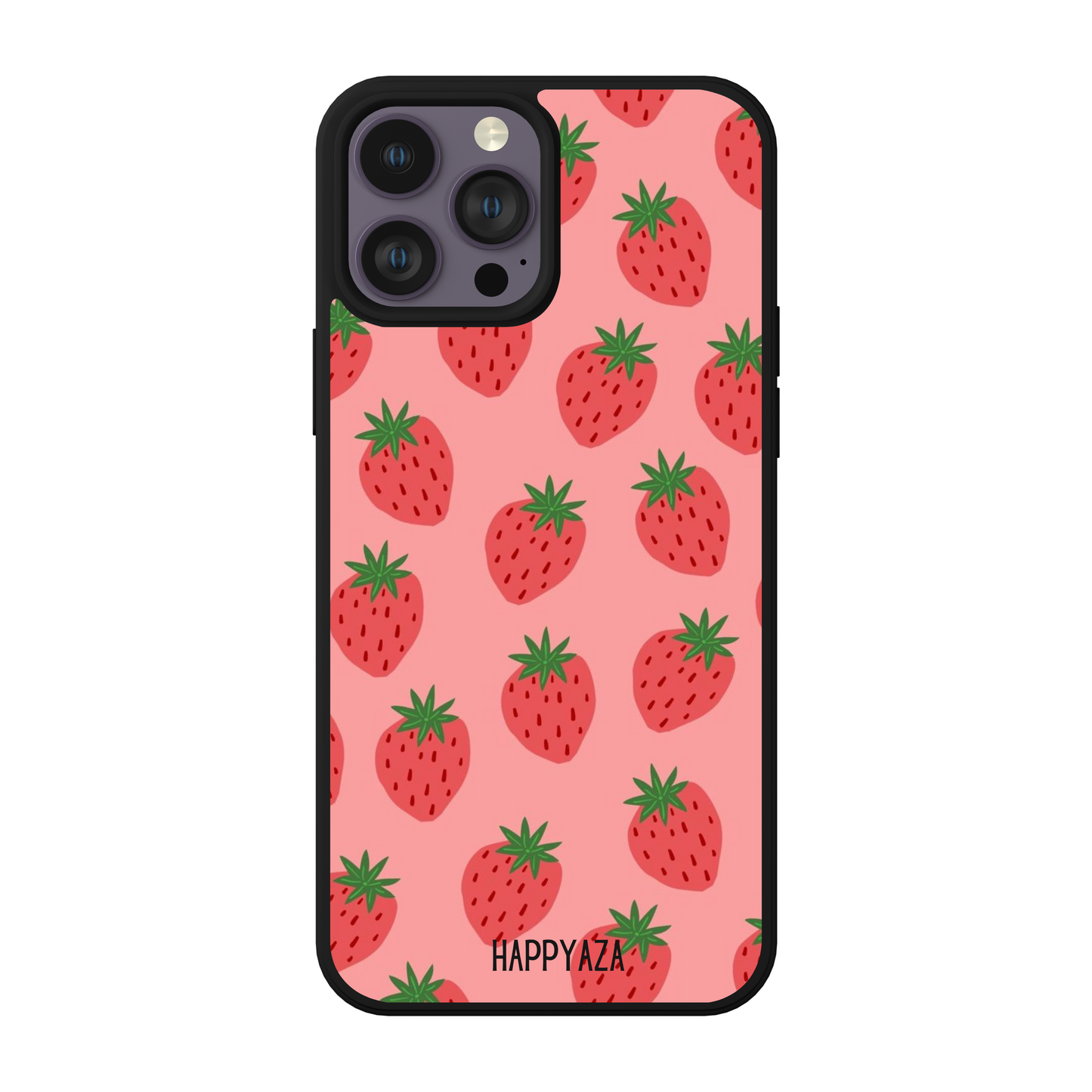Pink Strawberry Pattern Designer Phone Case