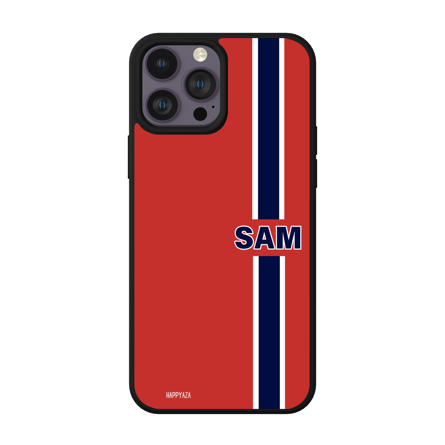 Customised Abstract Black & Orange Line Name Designer Phone Case