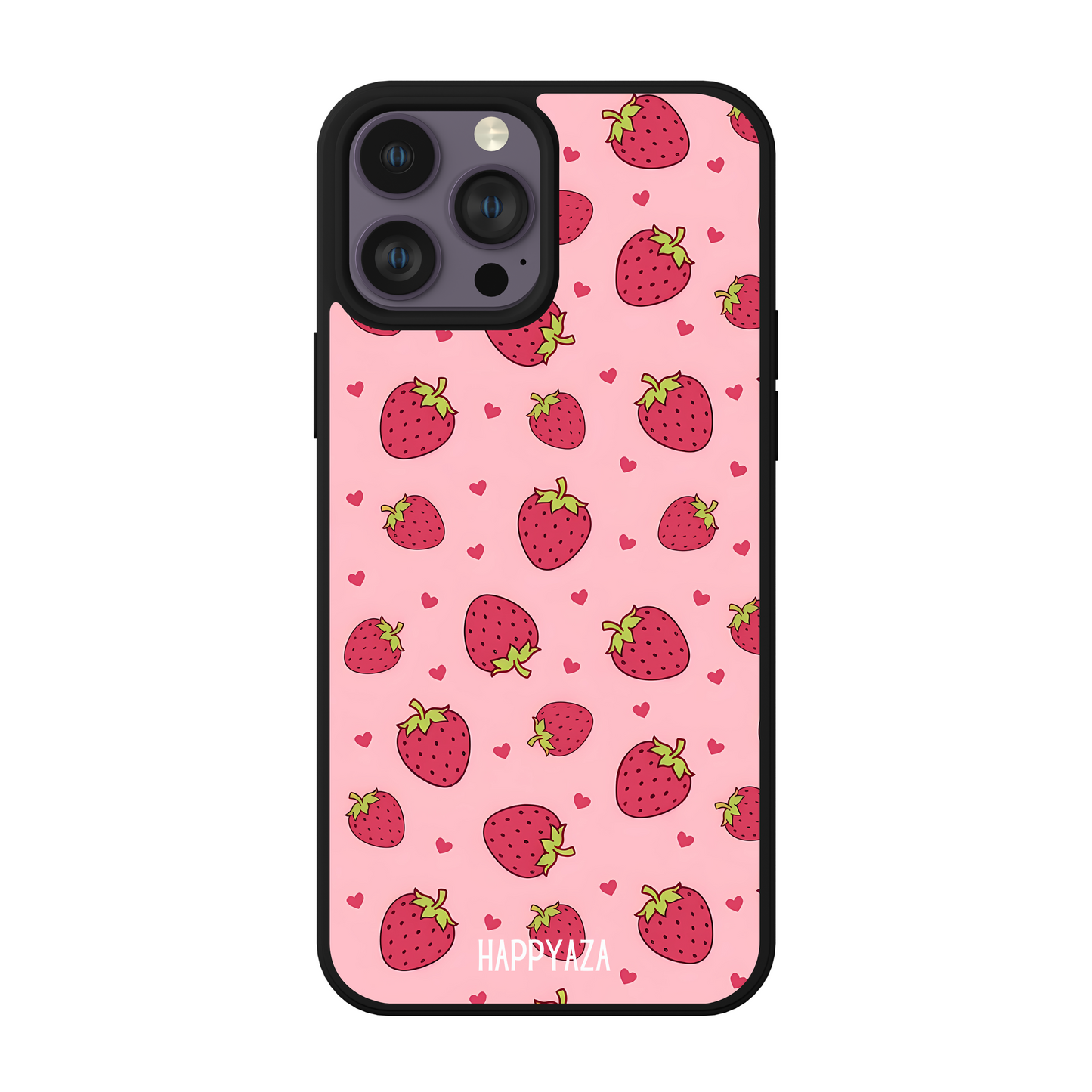 Strawberry With Red Heart Designer Phone Case