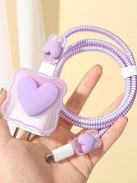Cute Cartoon Series Fast Charger Protector for iPhone (Lavender)
