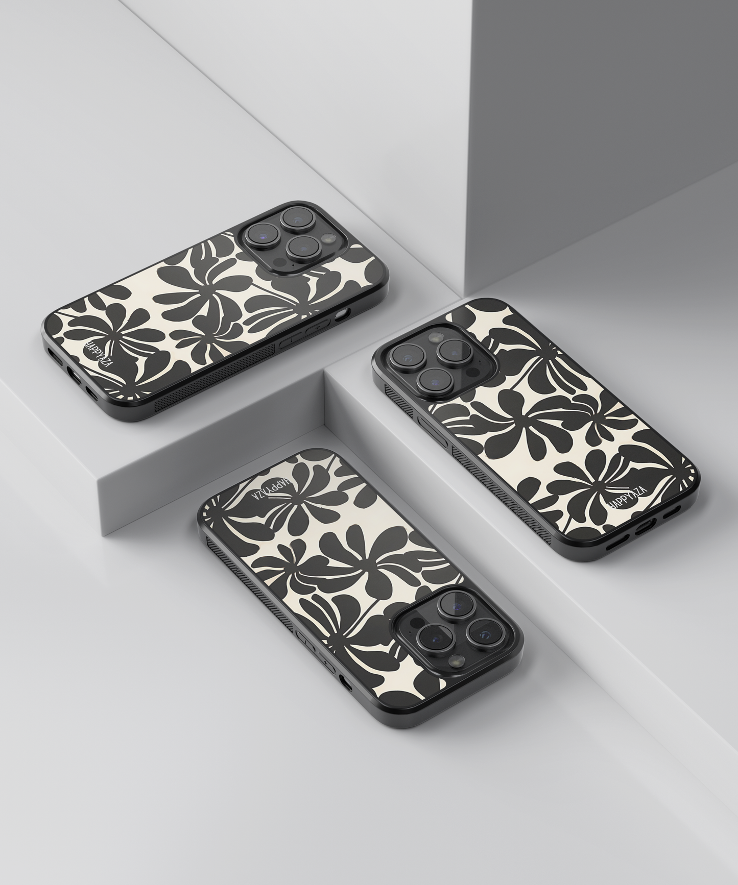 Black Floral Designer Phone Case
