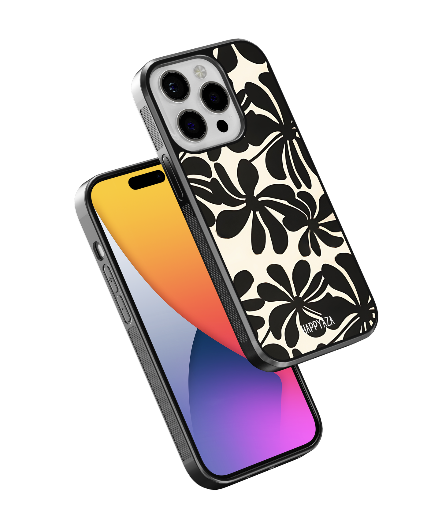 Black Floral Designer Phone Case