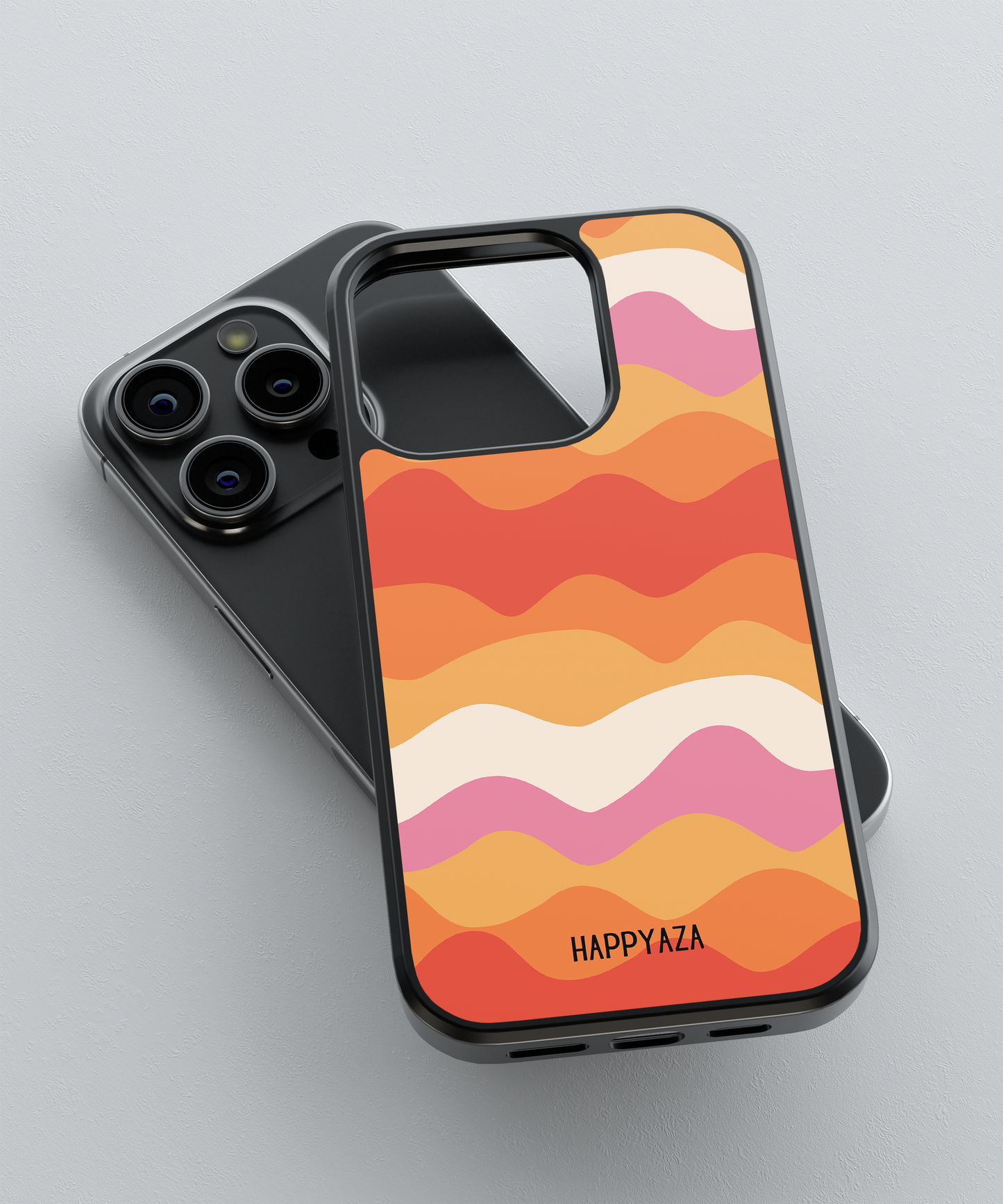 Orange Waves Designer Phone Case