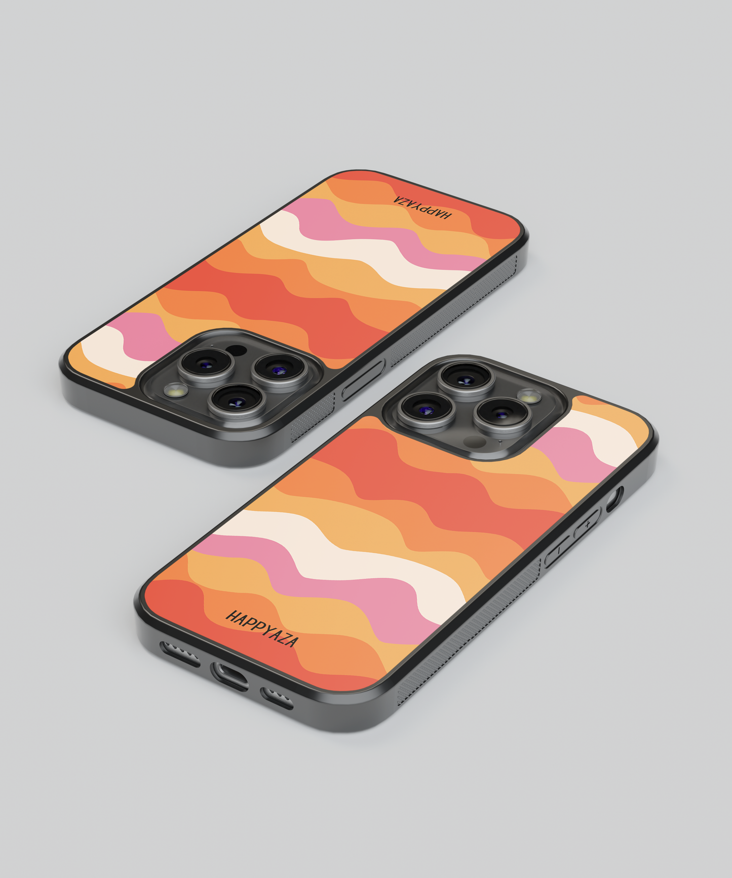 Orange Waves Designer Phone Case