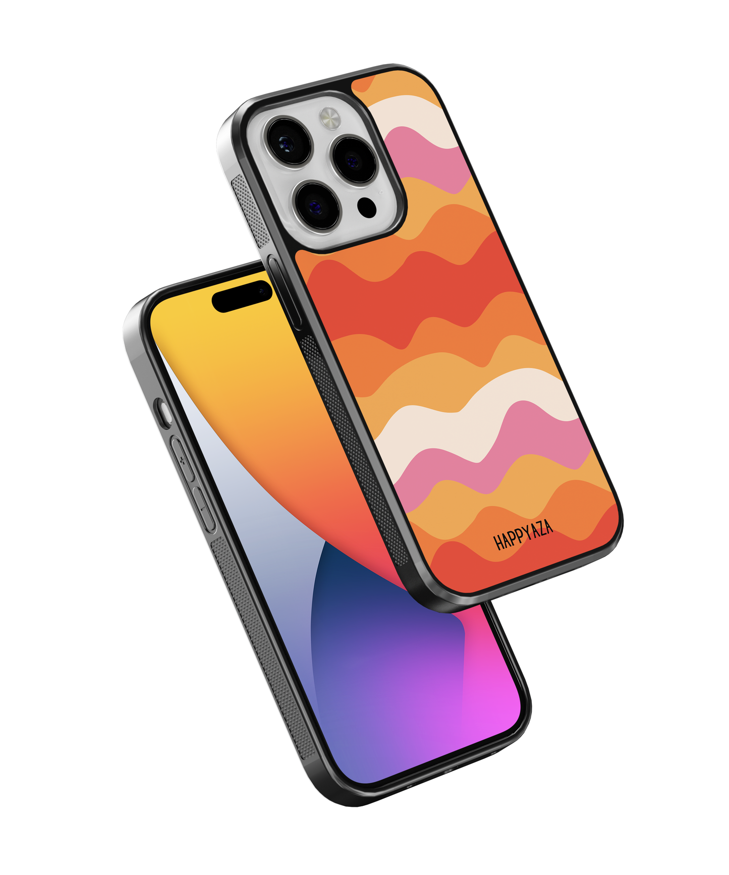 Orange Waves Designer Phone Case