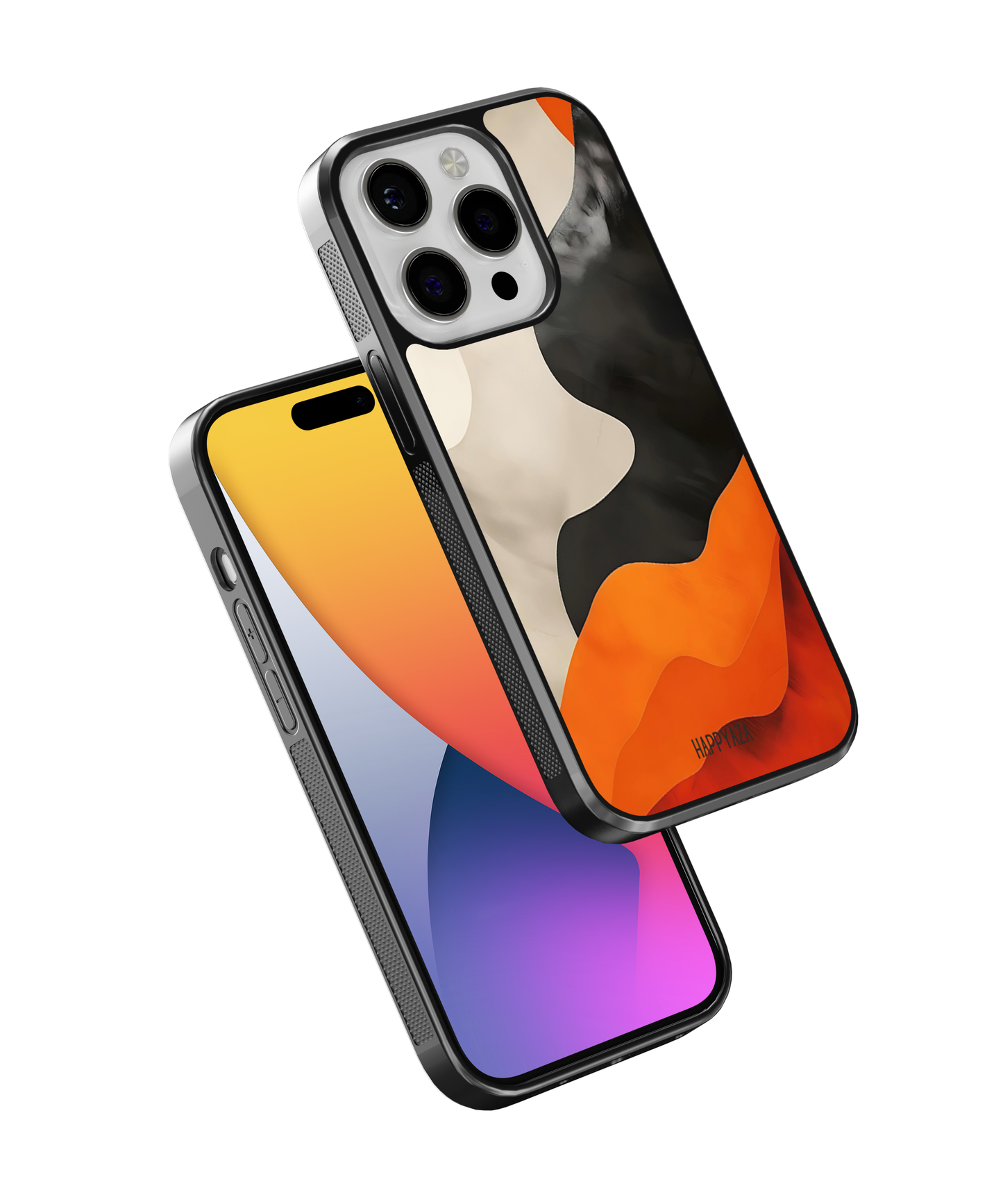 Black Orange Teal Designer Phone Case