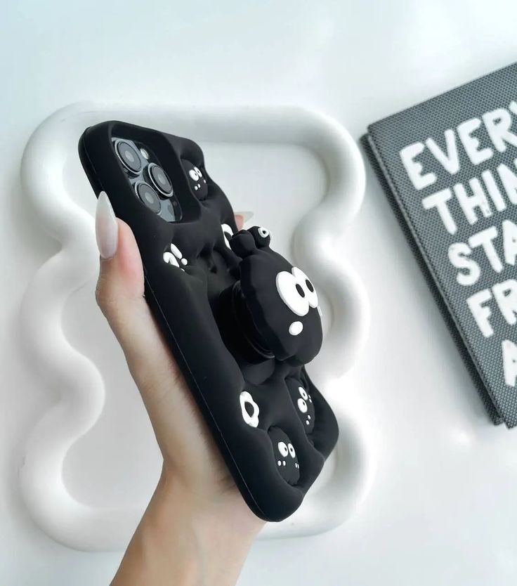 Cute Cartoon Silicone With Pop Stand Phone Case