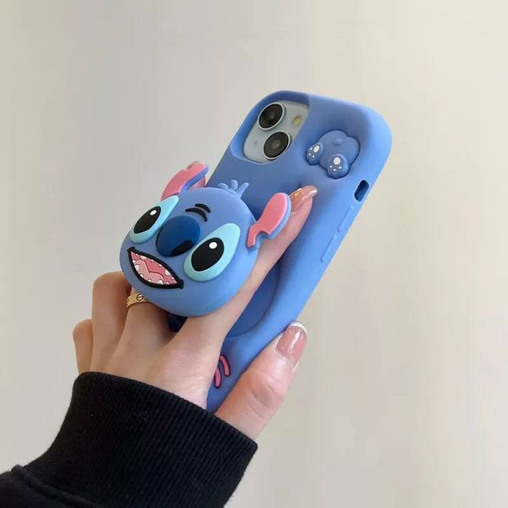Cute Cartoon Stitch Silicone With Pop Stand Phone Case