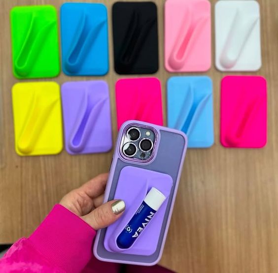 DELLZO Silicone Lip Balm Holder for Phone Case