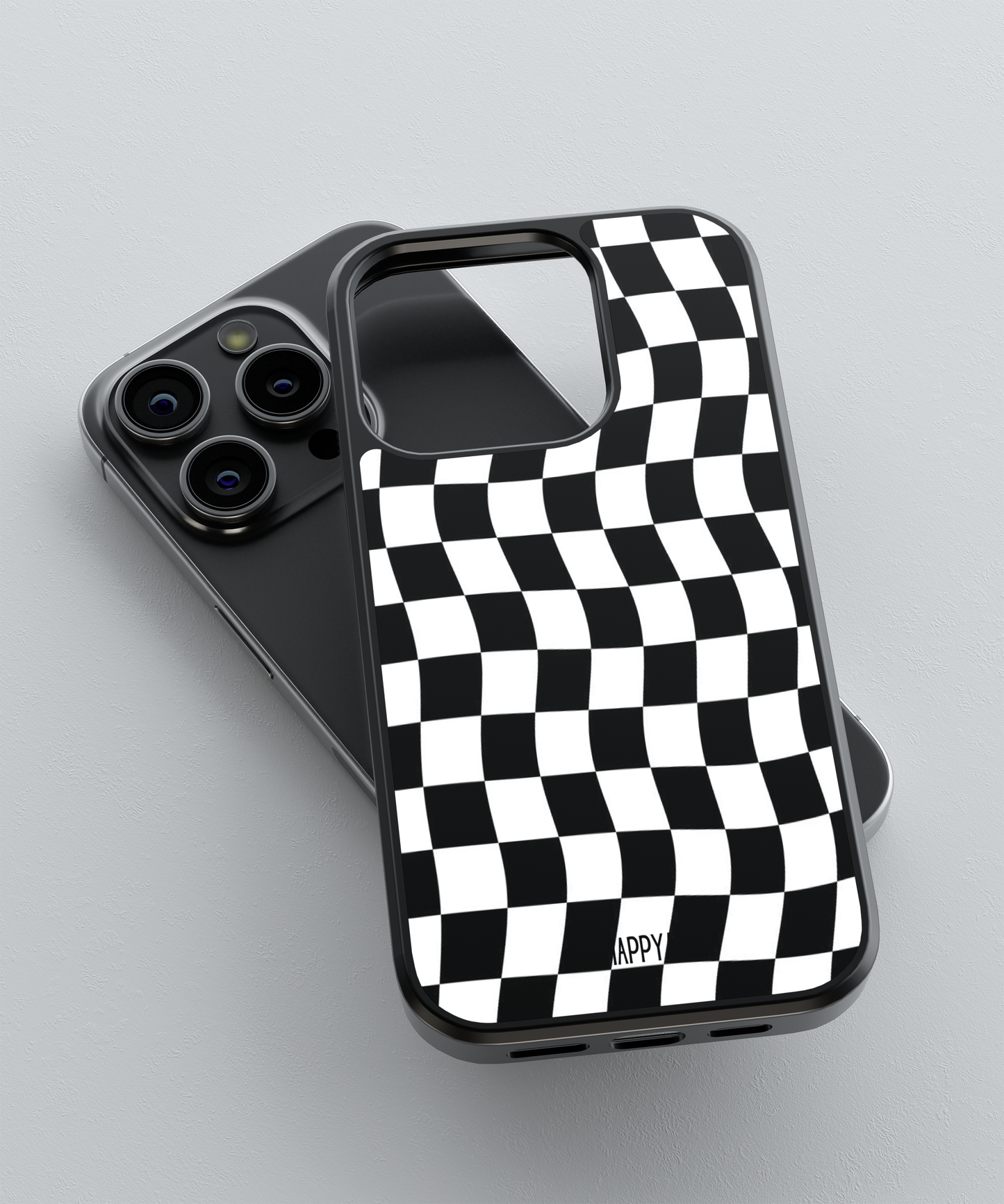 Black Checkboard Designer Phone Case