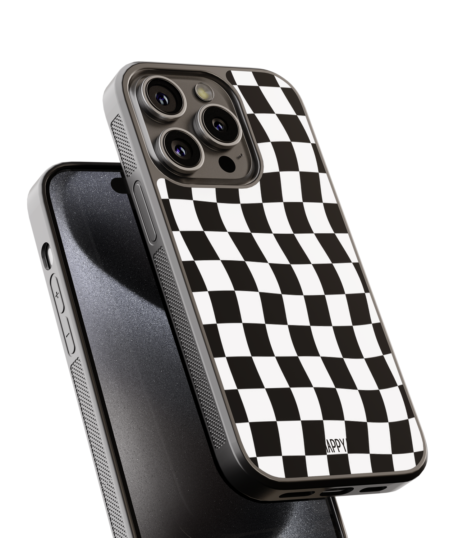 Black Checkboard Designer Phone Case