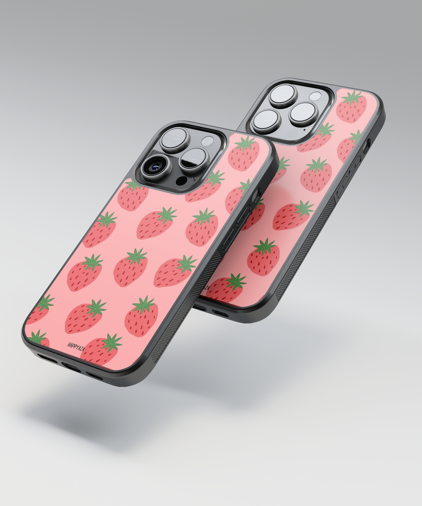 Pink Strawberry Pattern Designer Phone Case