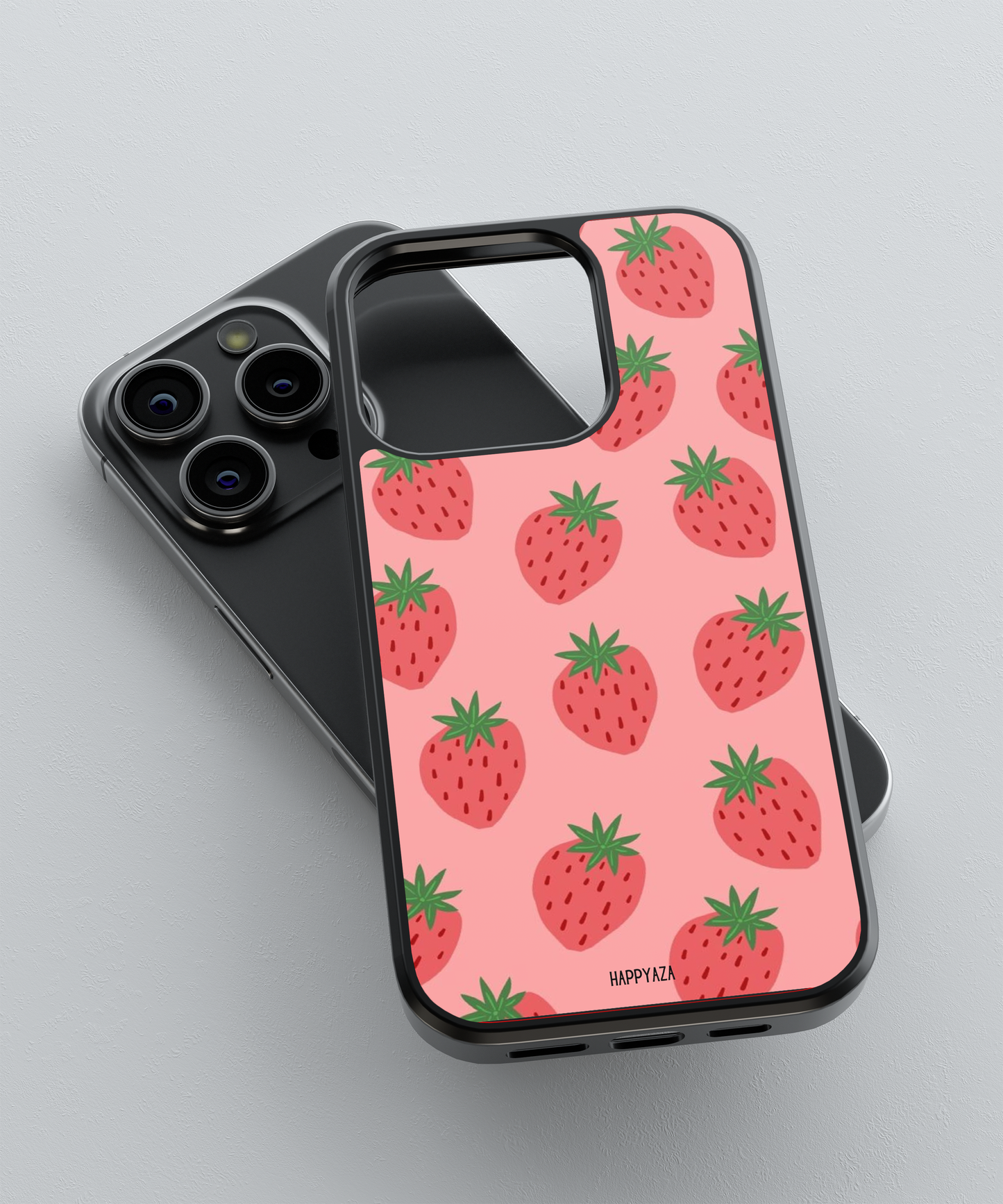 Pink Strawberry Pattern Designer Phone Case