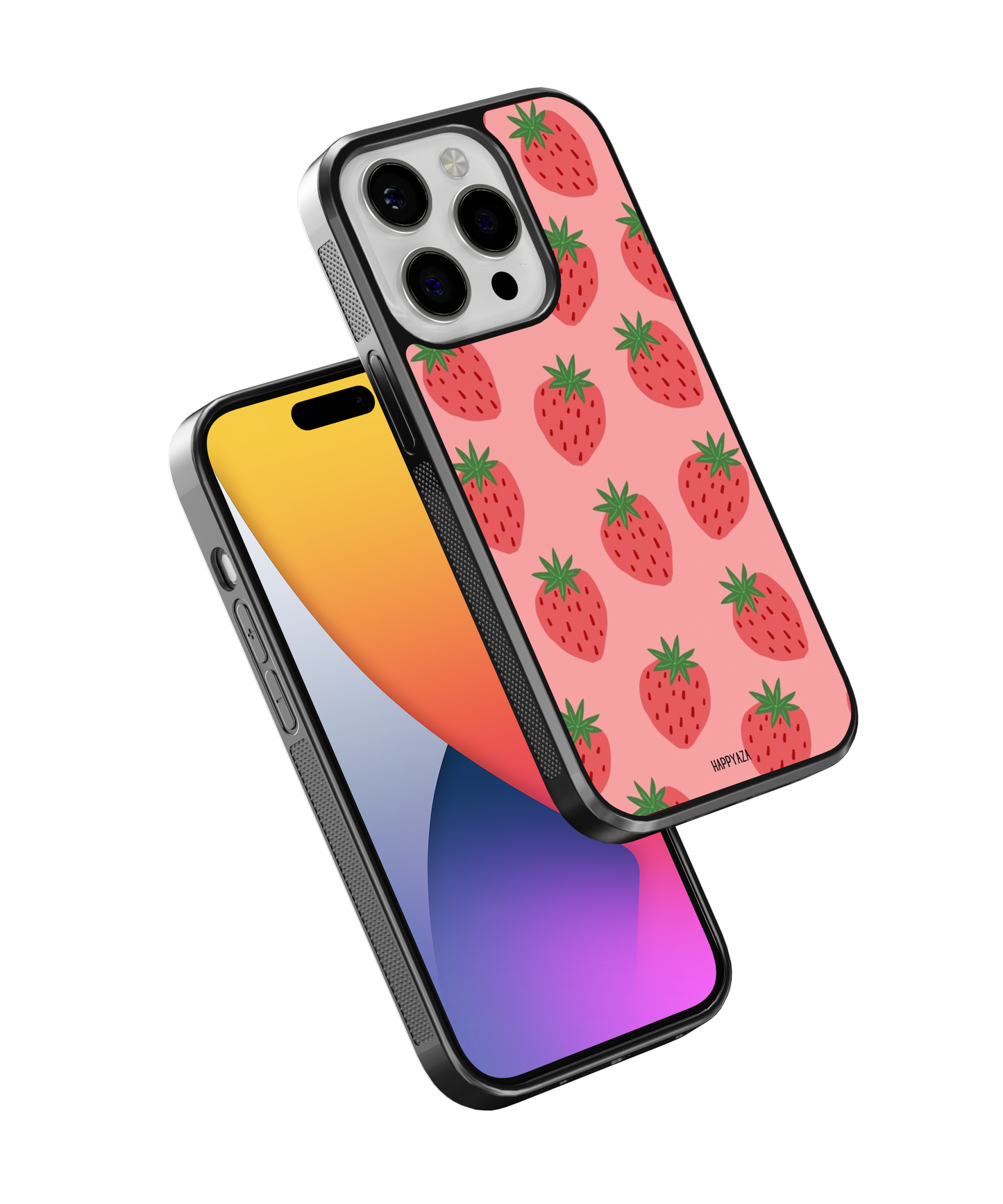 Pink Strawberry Pattern Designer Phone Case