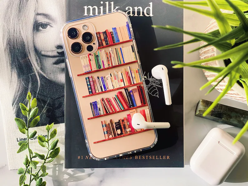 Book Shelf Printed Silicone Phone Case