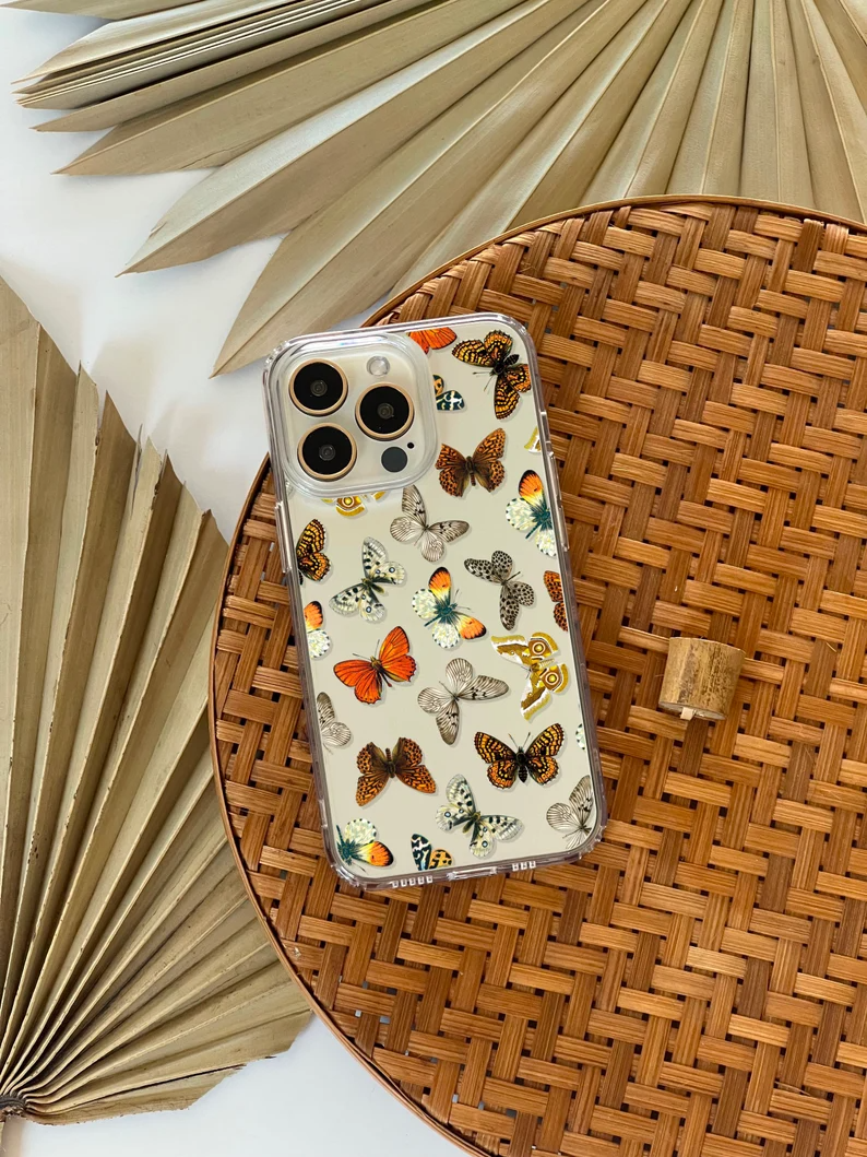 Cute Butterfly Printed Silicone Phone Case