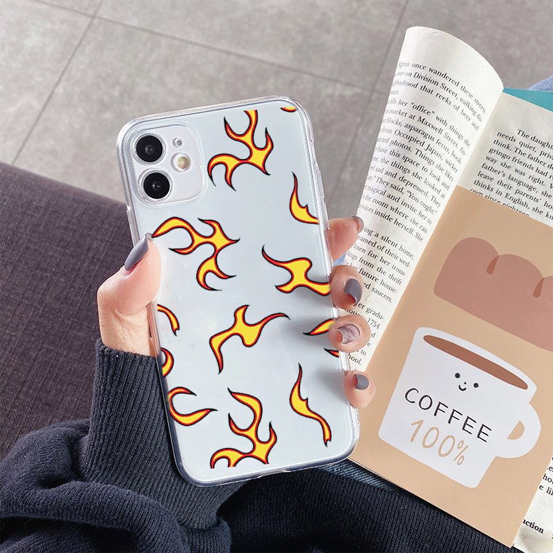 Fire Flame Printed Silicone Phone Case