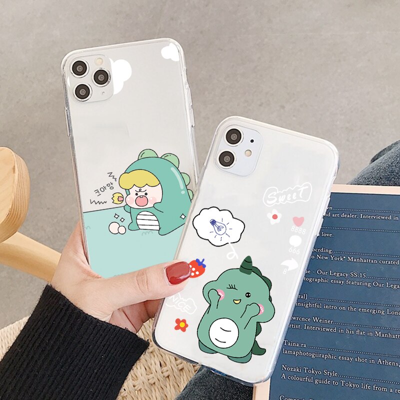 Cute Dinosaur Printed Silicone Phone Case