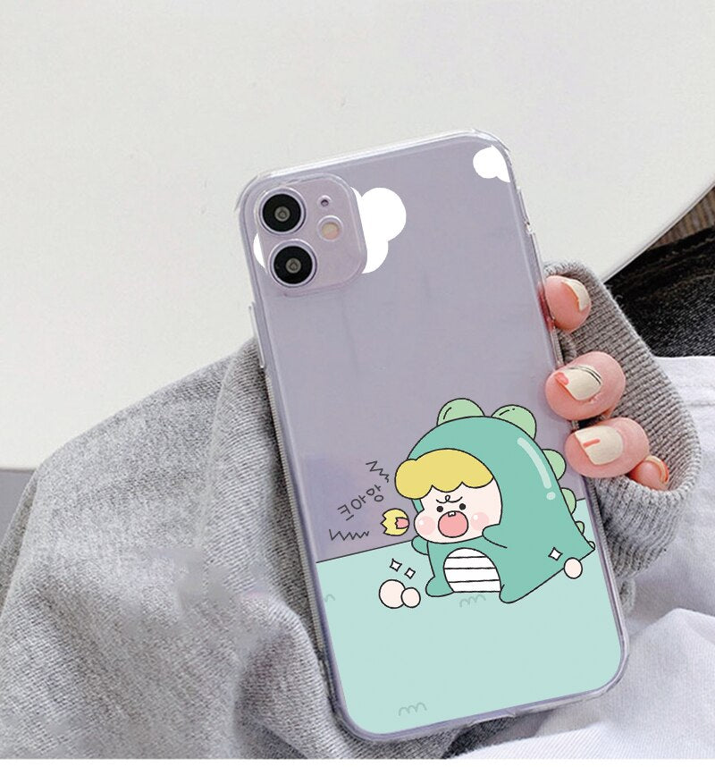 Cute Dinosaur Printed Silicone Phone Case