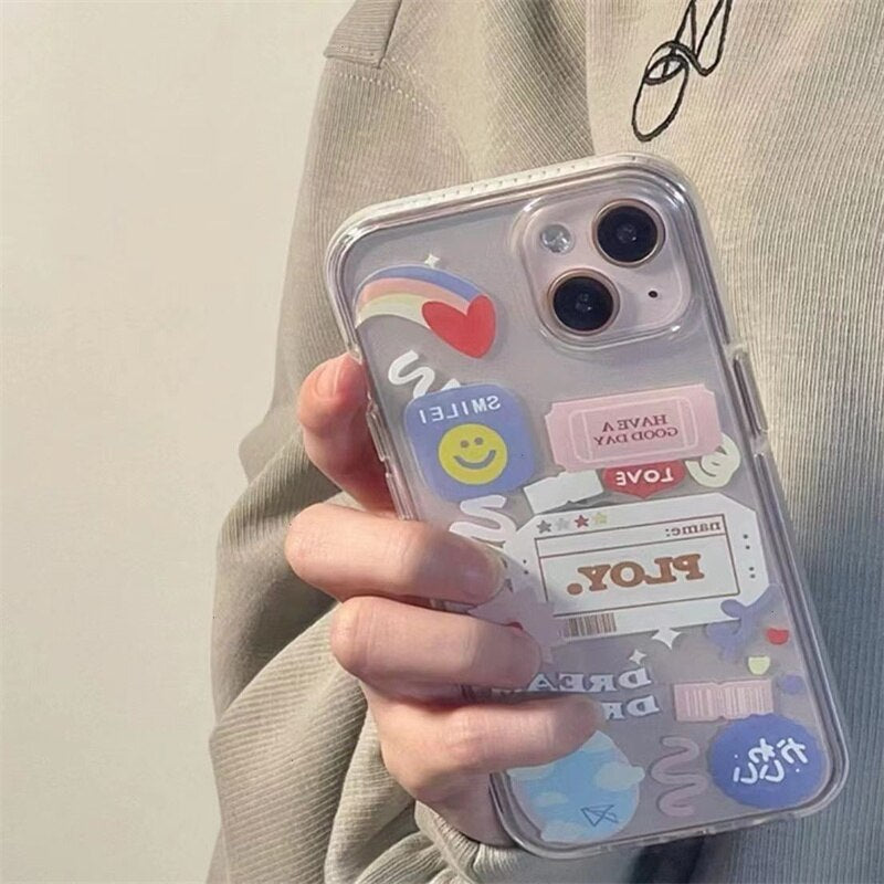 Rainbow Love Label Soft Silicone Phone Case