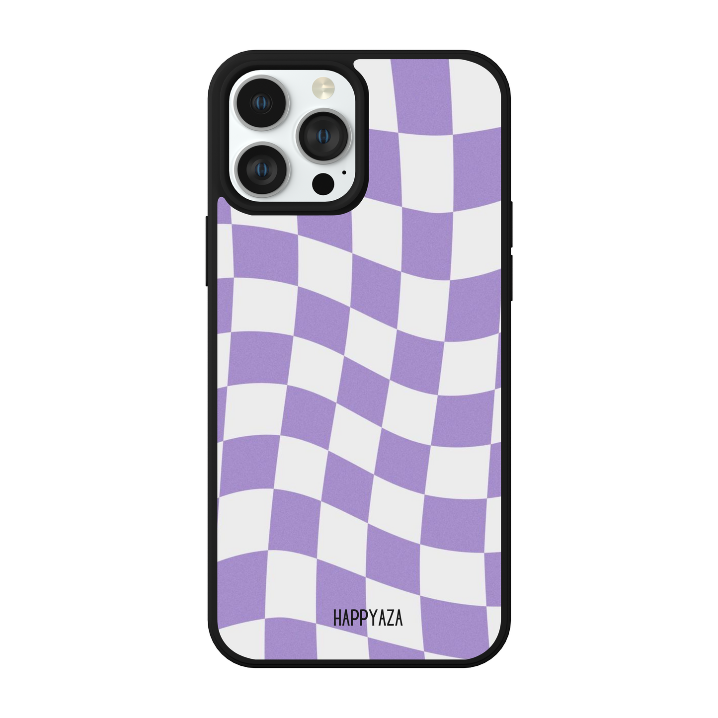 Purple & White Wavy Checks Designer Phone Case