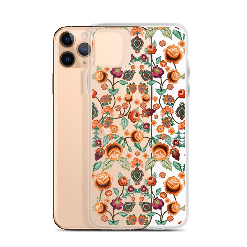 Retro 70s Stitched Embroidery Printed Silicone Phone Case