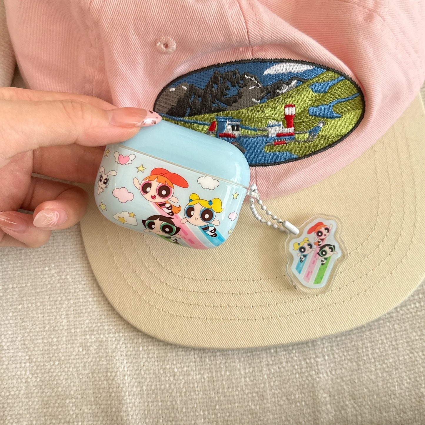 Glossy Cartoon Powerpuff Girls AirPods Case