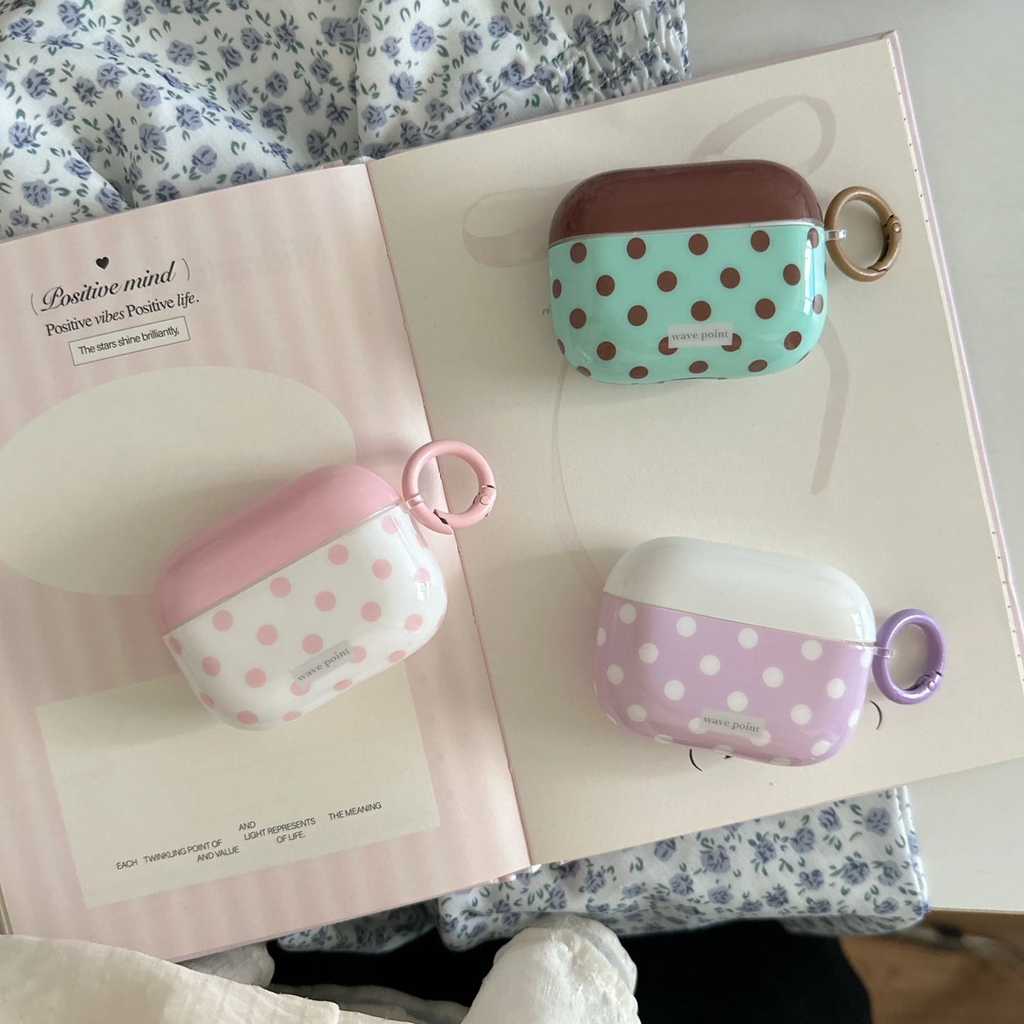 Wave Point Glossy Polka Dot AirPods Case