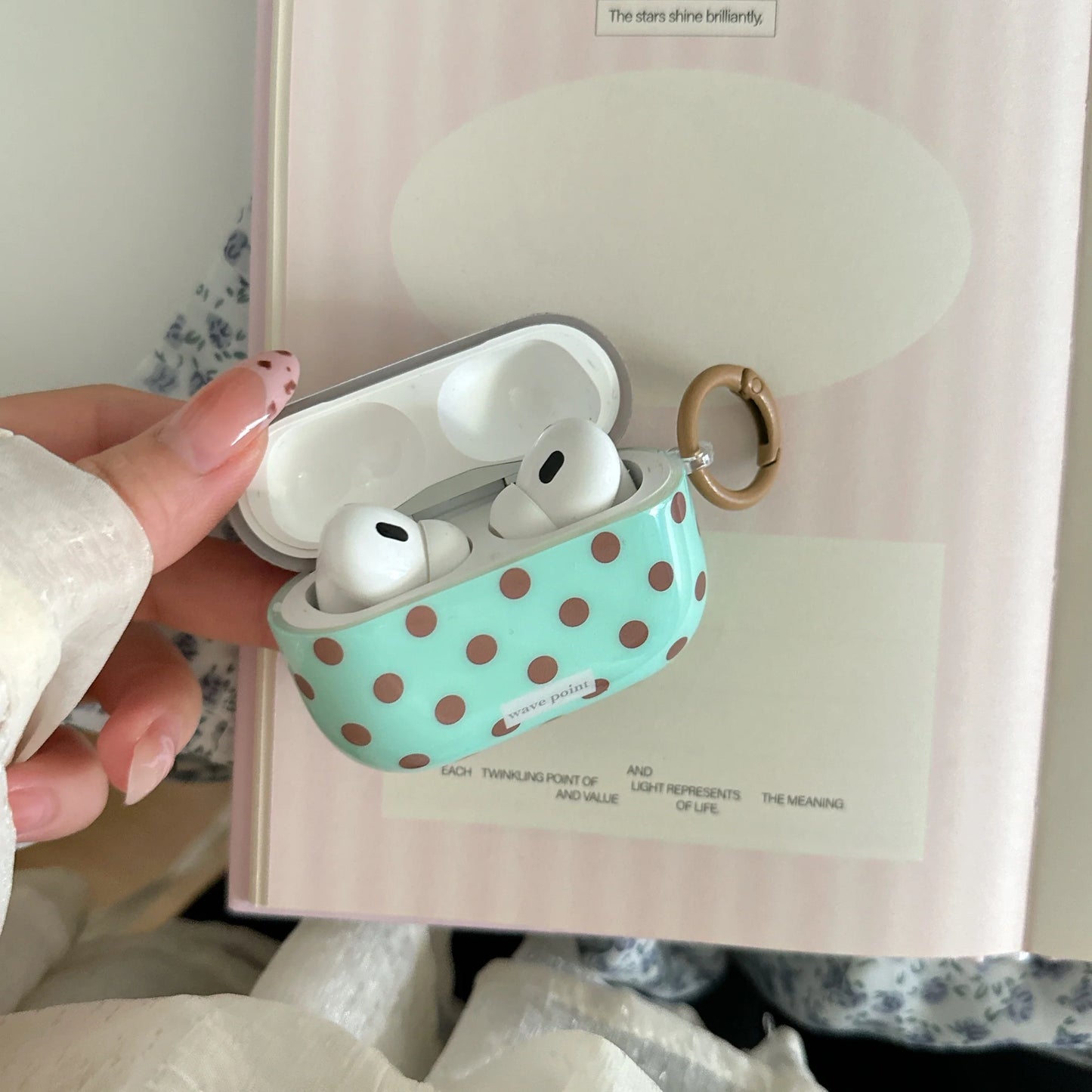 Wave Point Glossy Polka Dot AirPods Case
