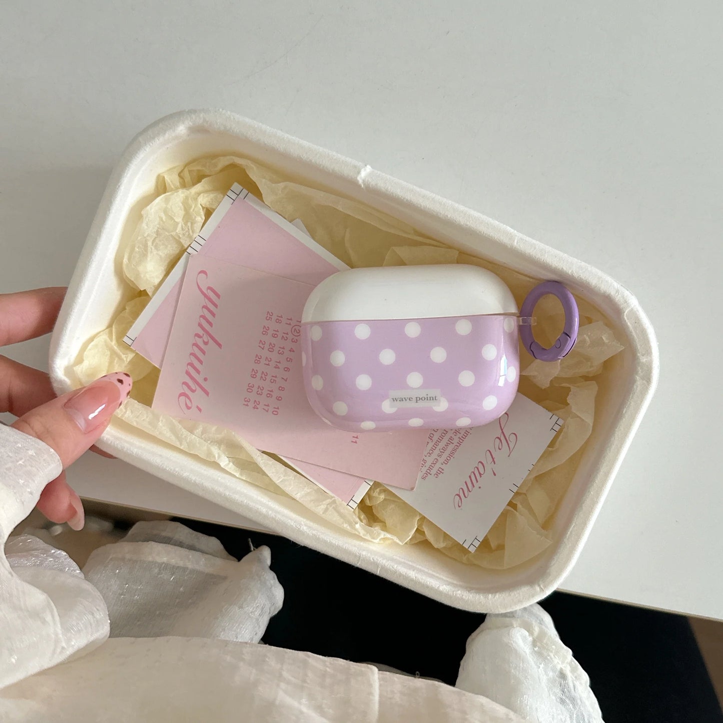 Wave Point Glossy Polka Dot AirPods Case