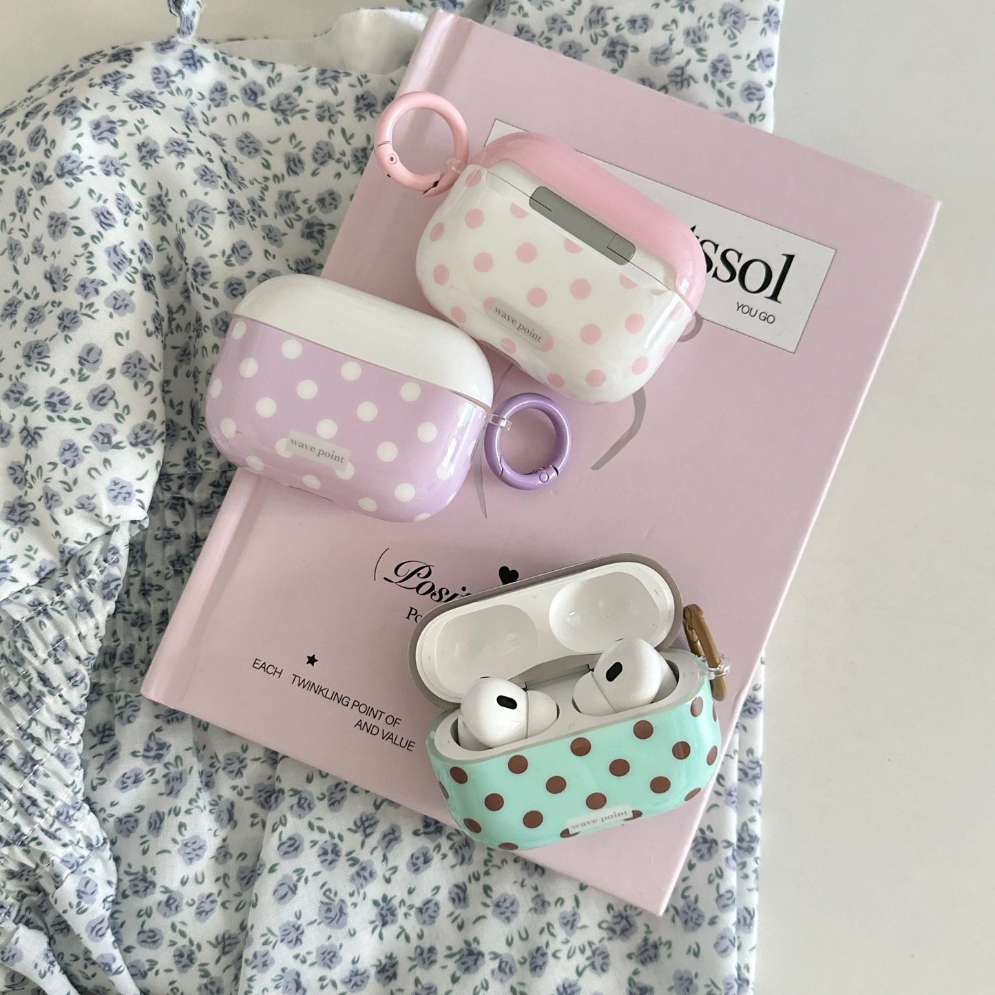 Wave Point Glossy Polka Dot AirPods Case