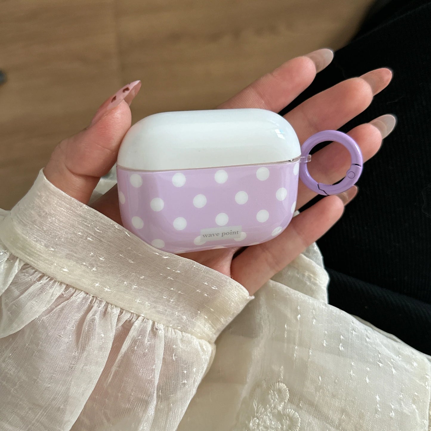 Wave Point Glossy Polka Dot AirPods Case