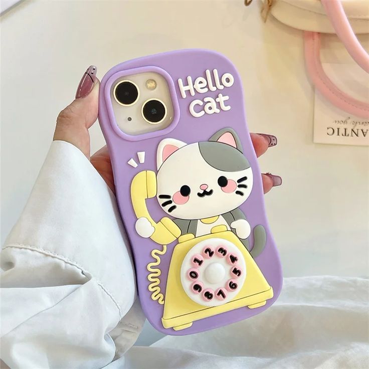 Cute Cat Meowline Retro Phone Case