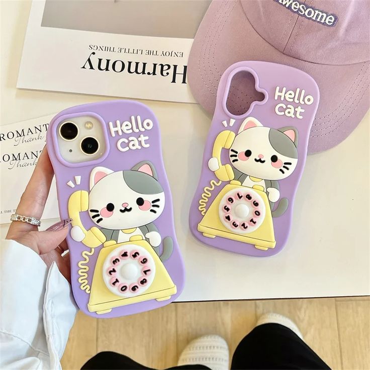 Cute Cat Meowline Retro Phone Case