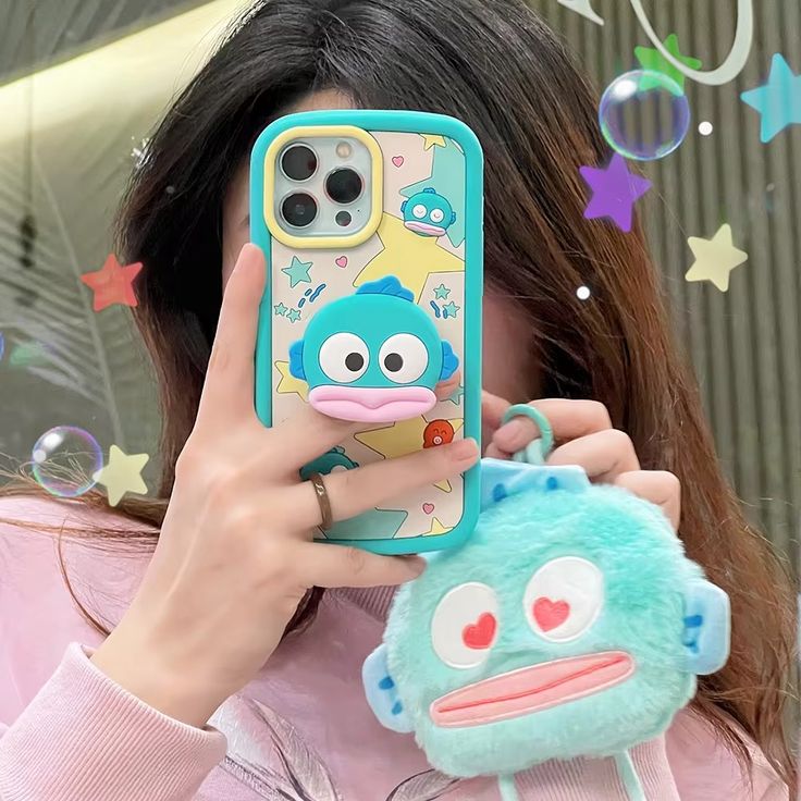 3D Cartoon Ugly Fish Holder Soft Silicone Back Case for iPhone