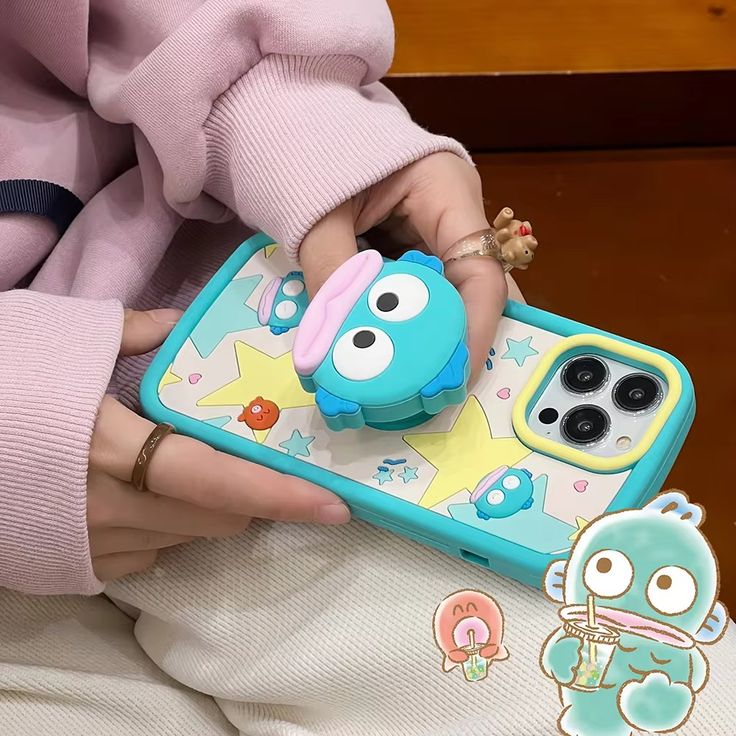 3D Cartoon Ugly Fish Holder Soft Silicone Back Case for iPhone