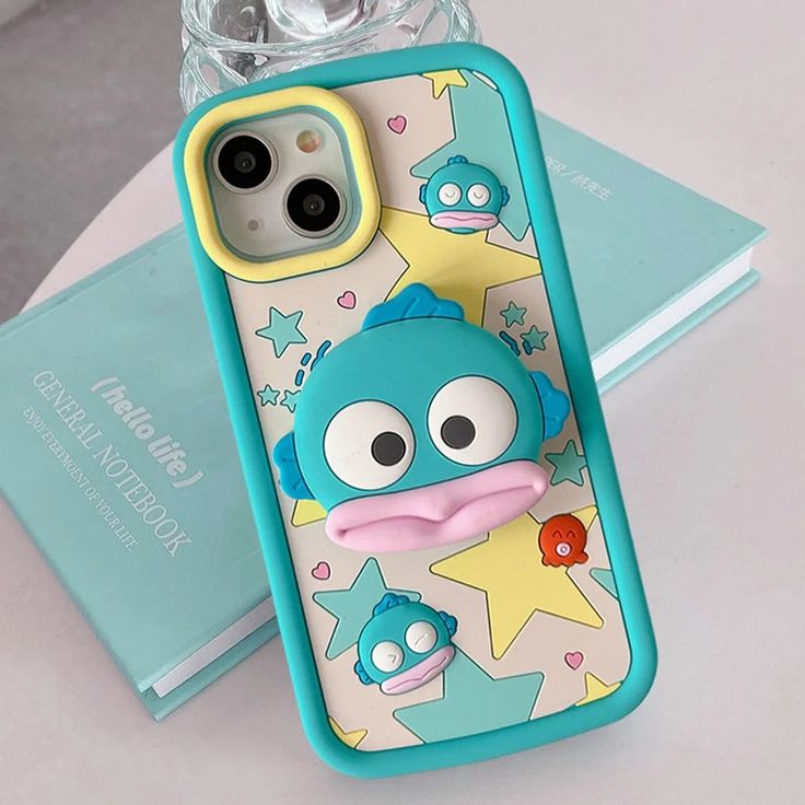 3D Cartoon Ugly Fish Holder Soft Silicone Back Case for iPhone