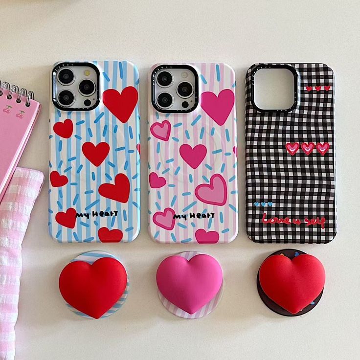3D Heart Phone Case collection With MagSafe Holder